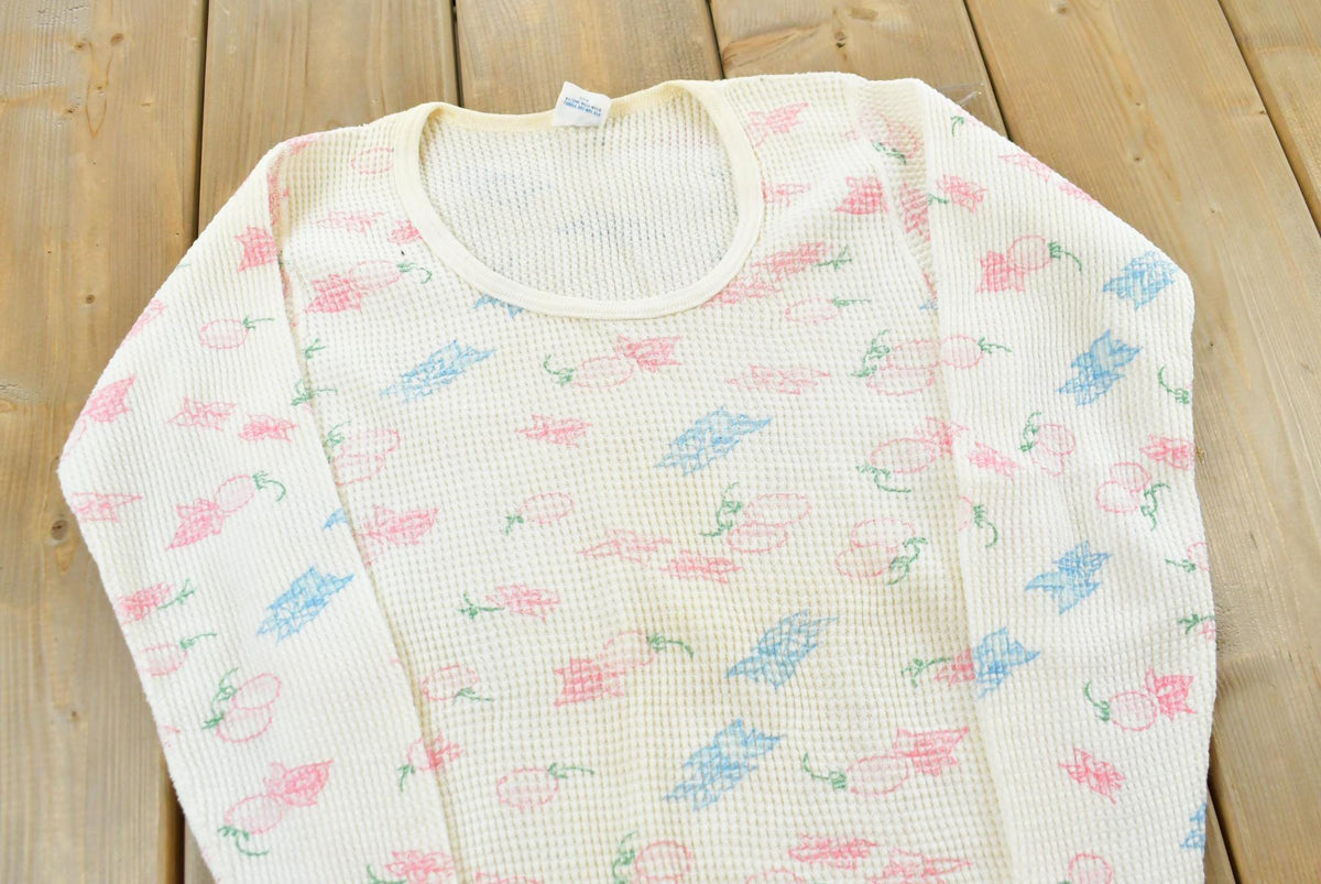 Vintage 1980s Cherry Thermal Shirt Women's XS from propervintagecanada
