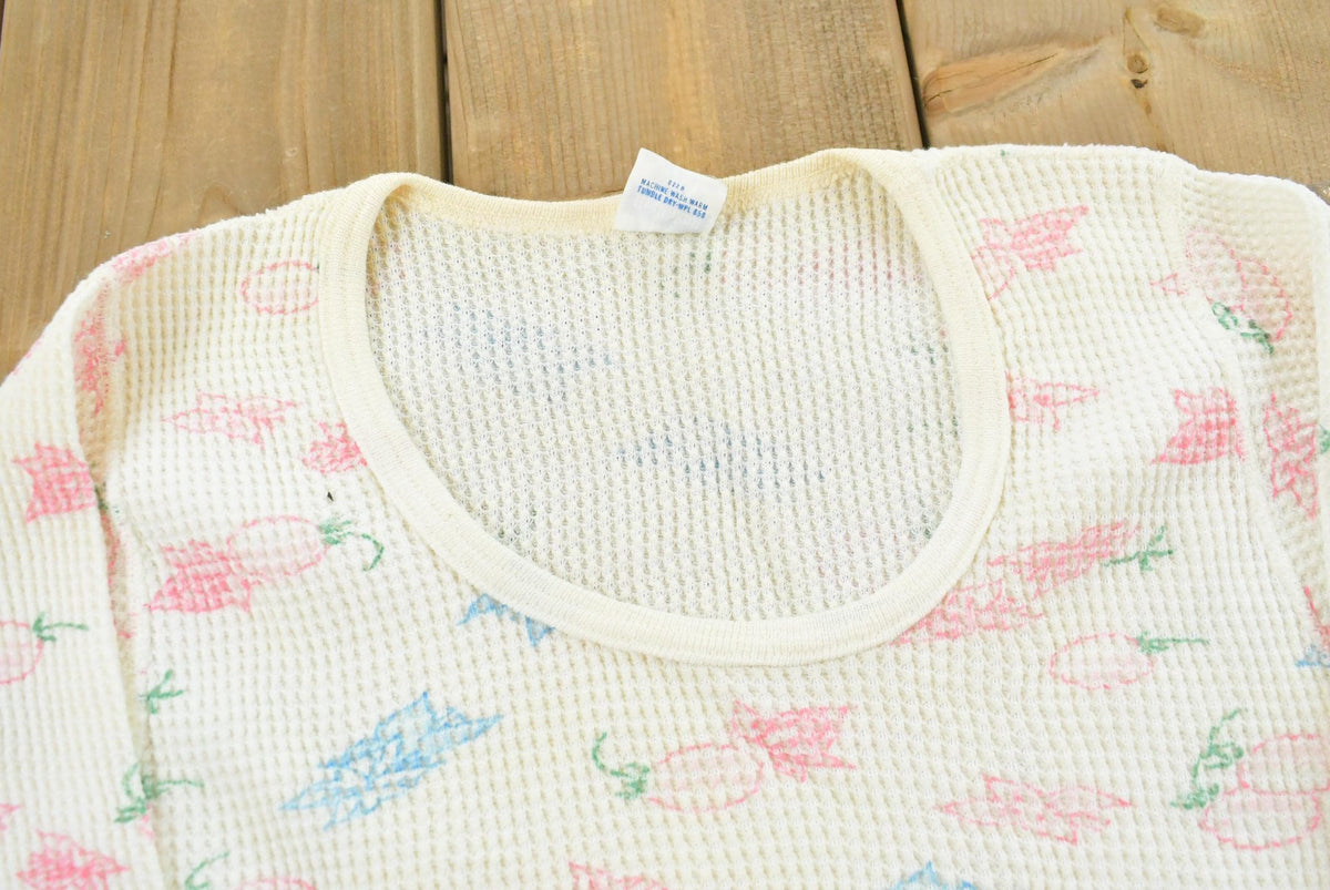 Vintage 1980s Cherry Thermal Shirt Women's XS from propervintagecanada
