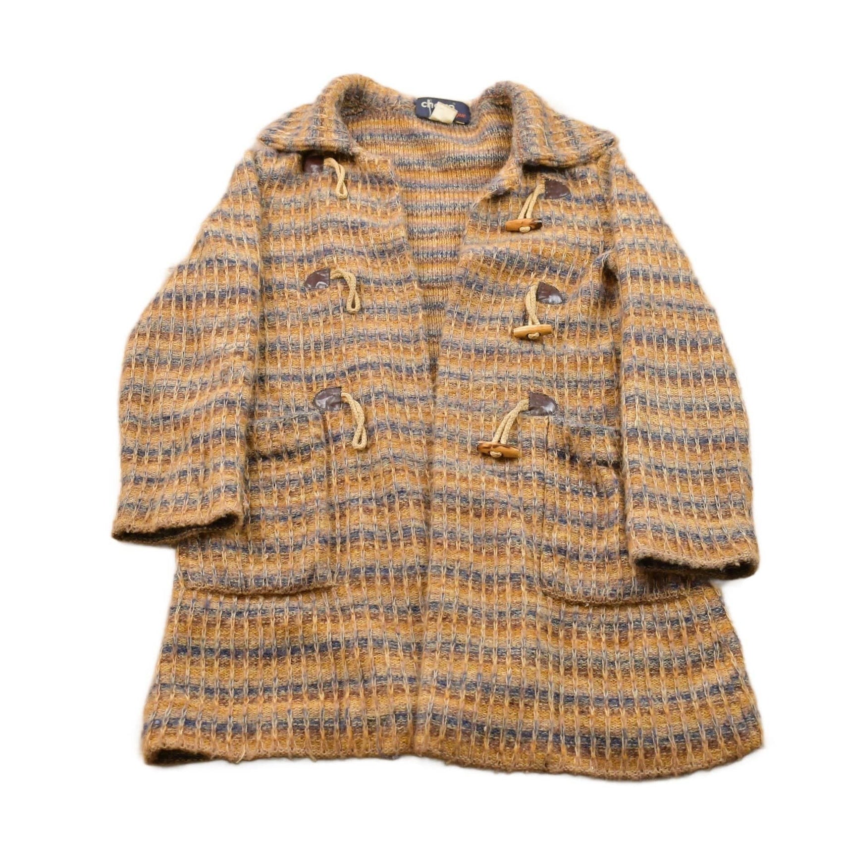 Vintage 1980s Chesa Boutique Loop Button Up Knitted Coat Women's Large from propervintagecanada