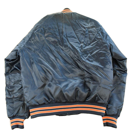 Vintage 1980s Chicago Bears NFL Satin Snap Button Bomber Jacket Men's Medium from propervintagecanada