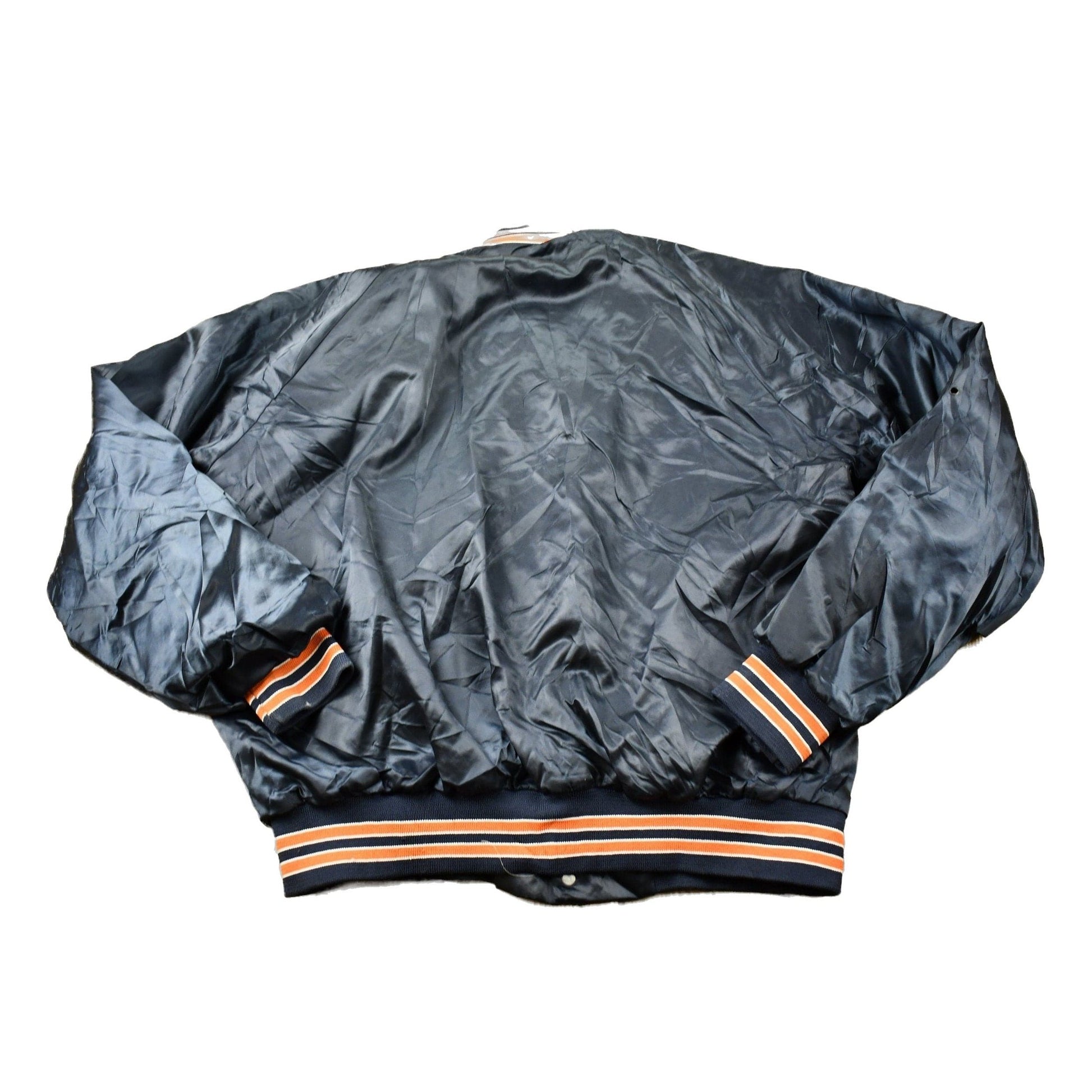 Vintage 1980s Chicago Bears NFL Satin Snap Button Bomber Jacket Men's XL from propervintagecanada