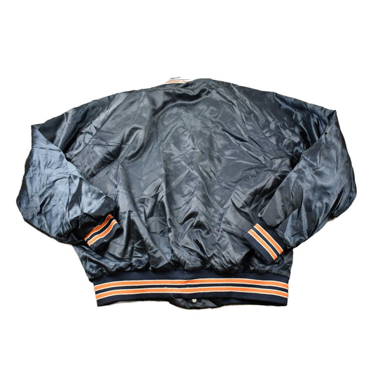 Vintage 1980s Chicago Bears NFL Satin Snap Button Bomber Jacket Men's XL
