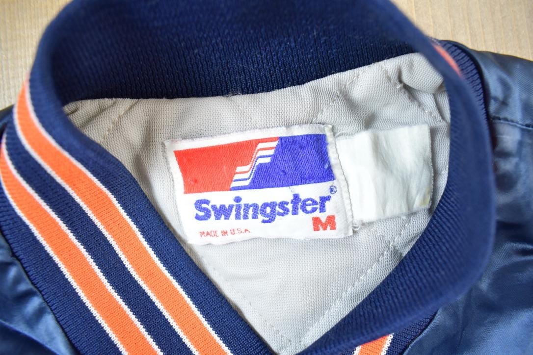 Vintage 1980s Chicago Bears NFL Swingster Satin Bomber Jacket Men's Medium from propervintagecanada