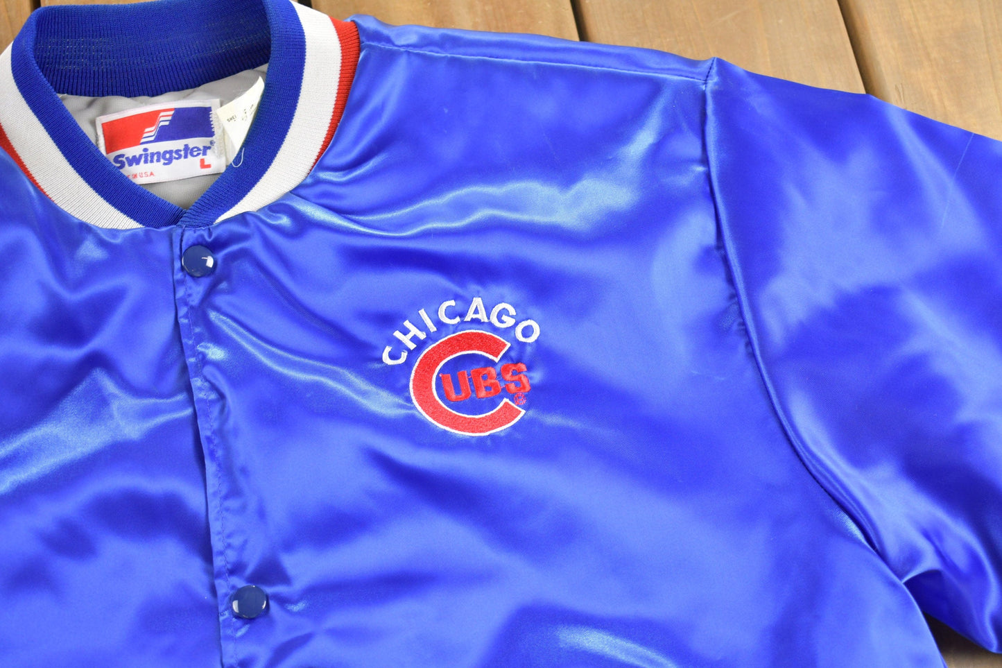 Vintage 1980s Chicago Cubs MLB Satin Jacket Men's Large from propervintagecanada
