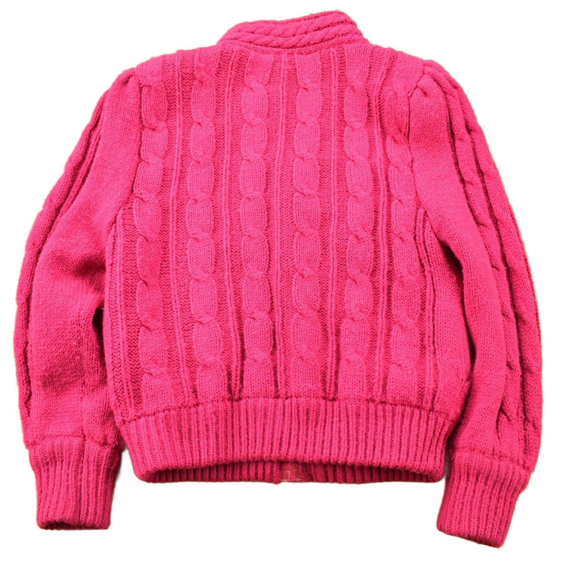 Vintage 1980s Chill Chasers 3D Pink Cable Knit Sweater from propervintagecanada
