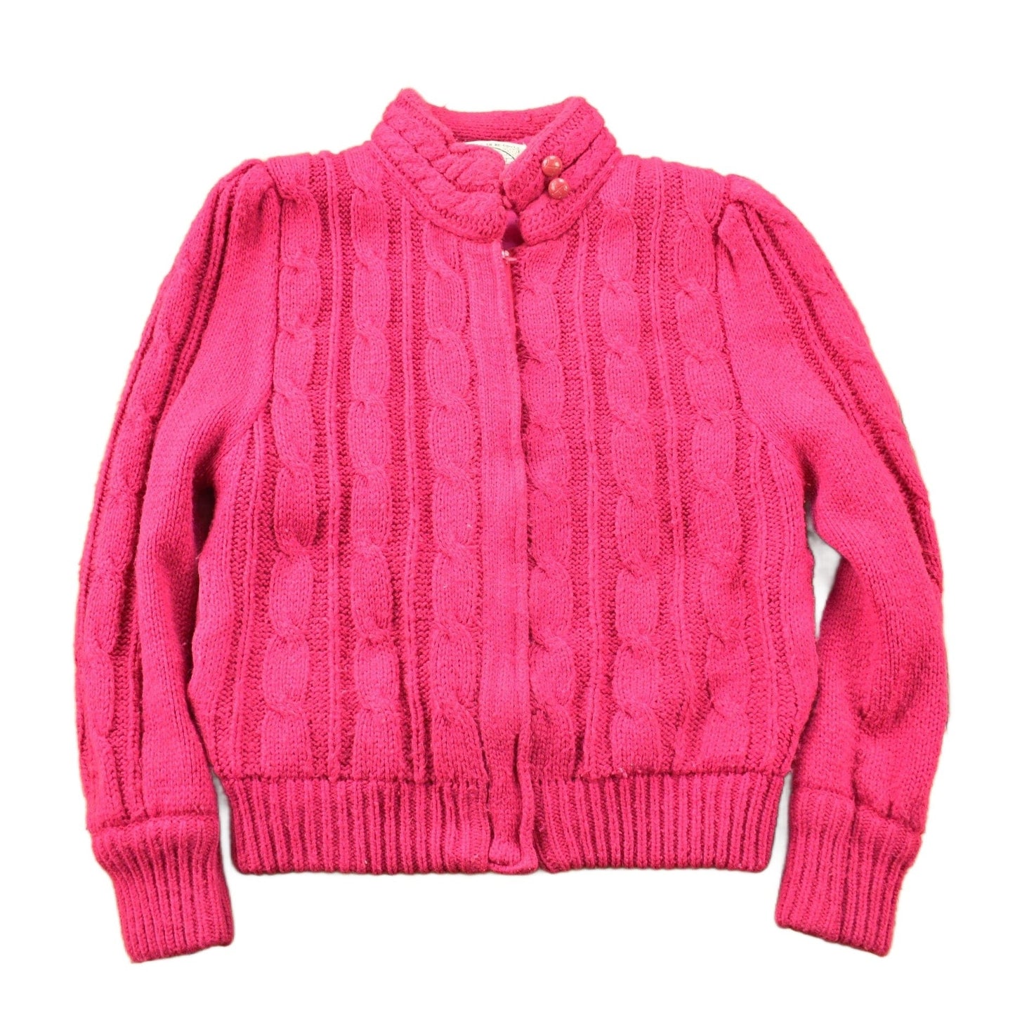 Vintage 1980s Chill Chasers 3D Pink Cable Knit Sweater from propervintagecanada