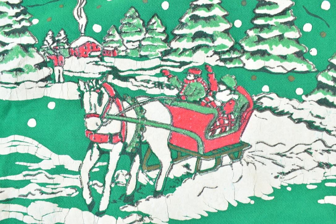 Vintage 1980s Christmas AOP Cute Crewneck Sweater Women's Large from propervintagecanada