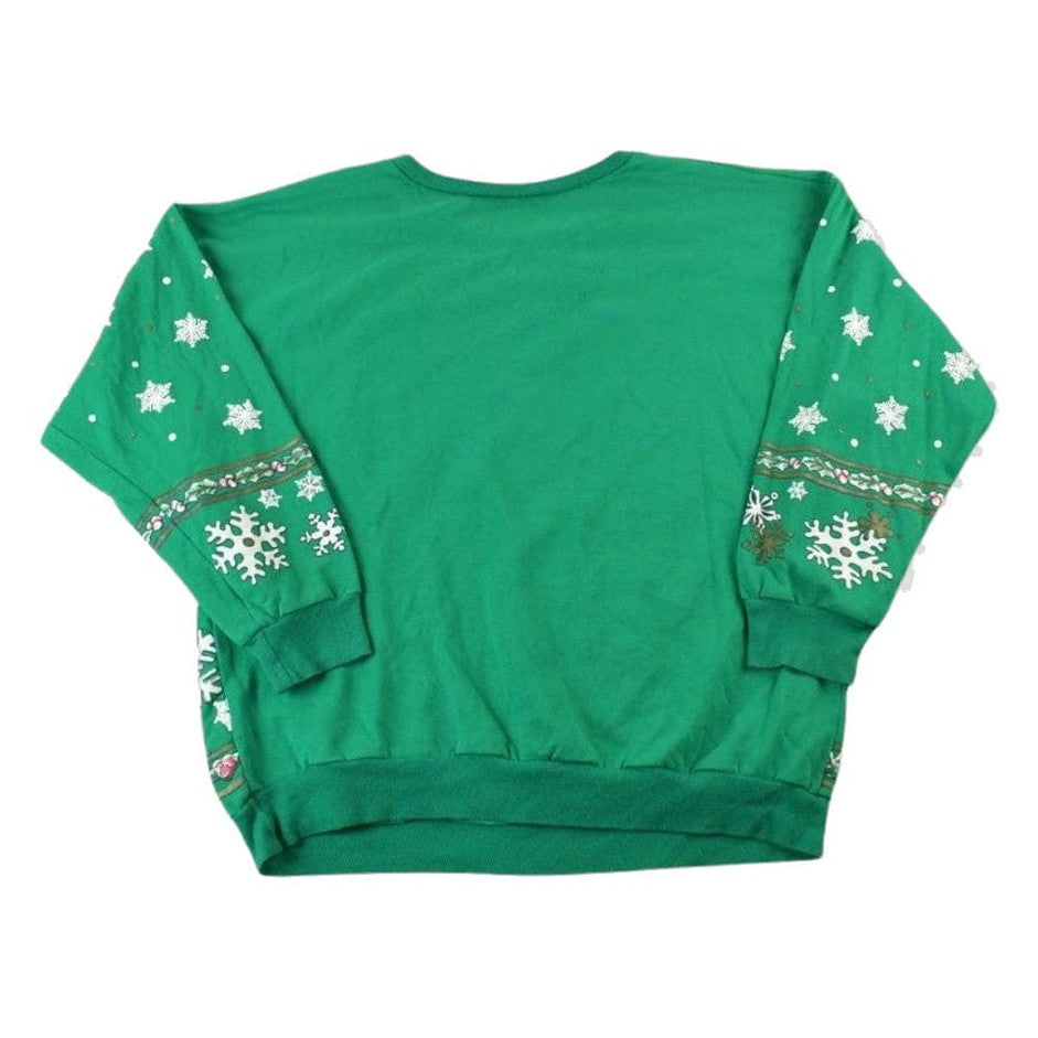 Vintage 1980s Christmas AOP Cute Crewneck Sweater Women's Large from propervintagecanada