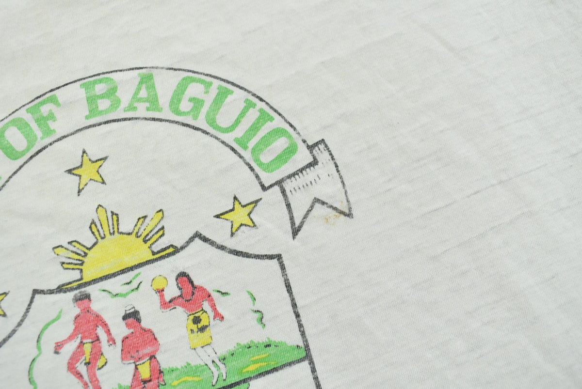 Vintage 1980s City of Baguio Philippines Souvenir Travel T-Shirt Men's L from propervintagecanada