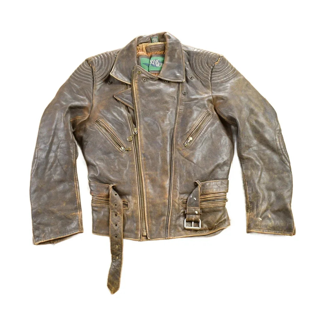 Vintage 1980s Classic Gear Leather Jacket Men's Large from propervintagecanada