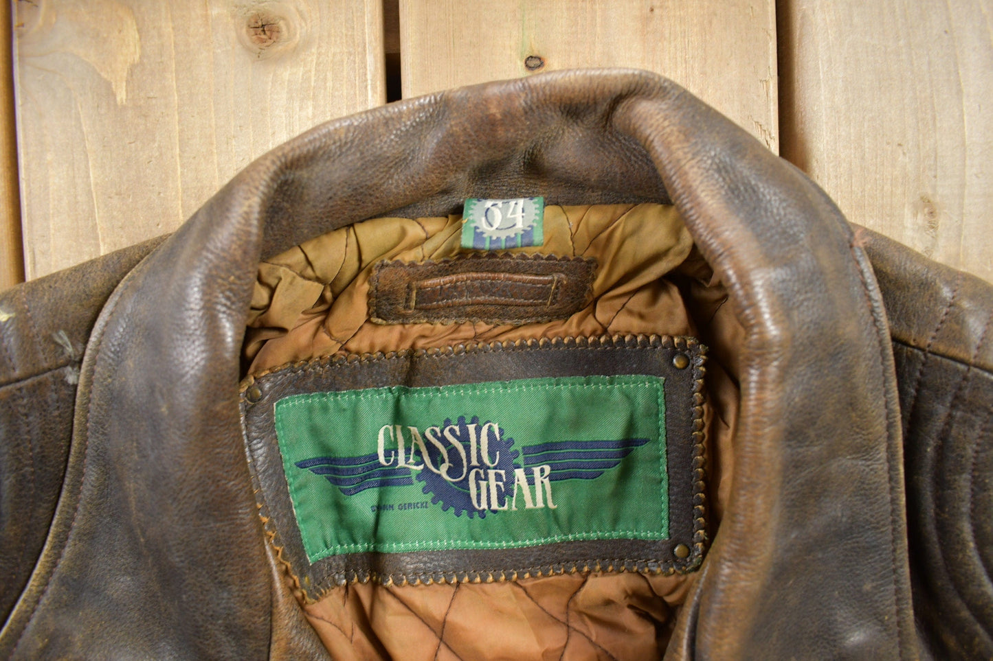 Vintage 1980s Classic Gear Leather Jacket Men's Large from propervintagecanada