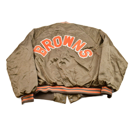 Vintage 1980s Cleveland Browns NFL Satin Bomber Jacket Men's XL from propervintagecanada