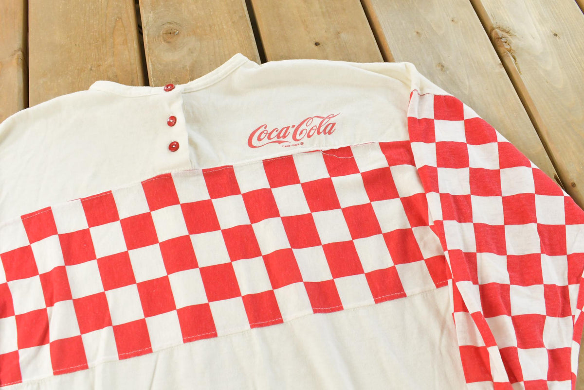 Vintage 1980s Coca Cola Graphic Henley Long Sleeve T Shirt Men's L from propervintagecanada