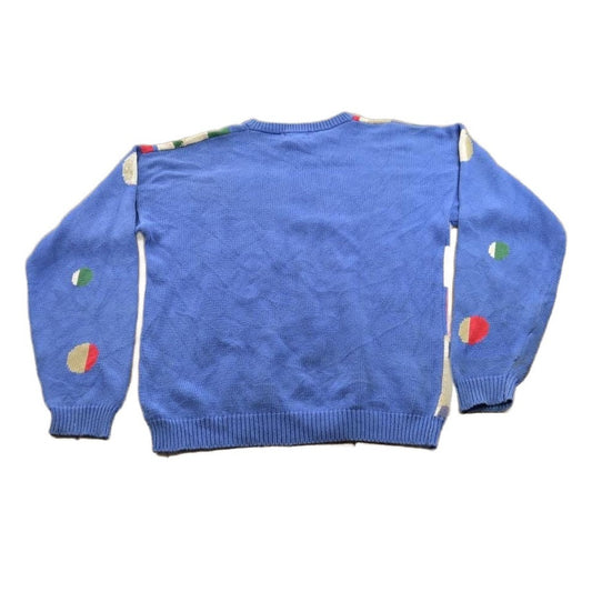 Vintage 1980s Cocktail Olives Geometric Knit Crewneck Sweater Men's M from propervintagecanada