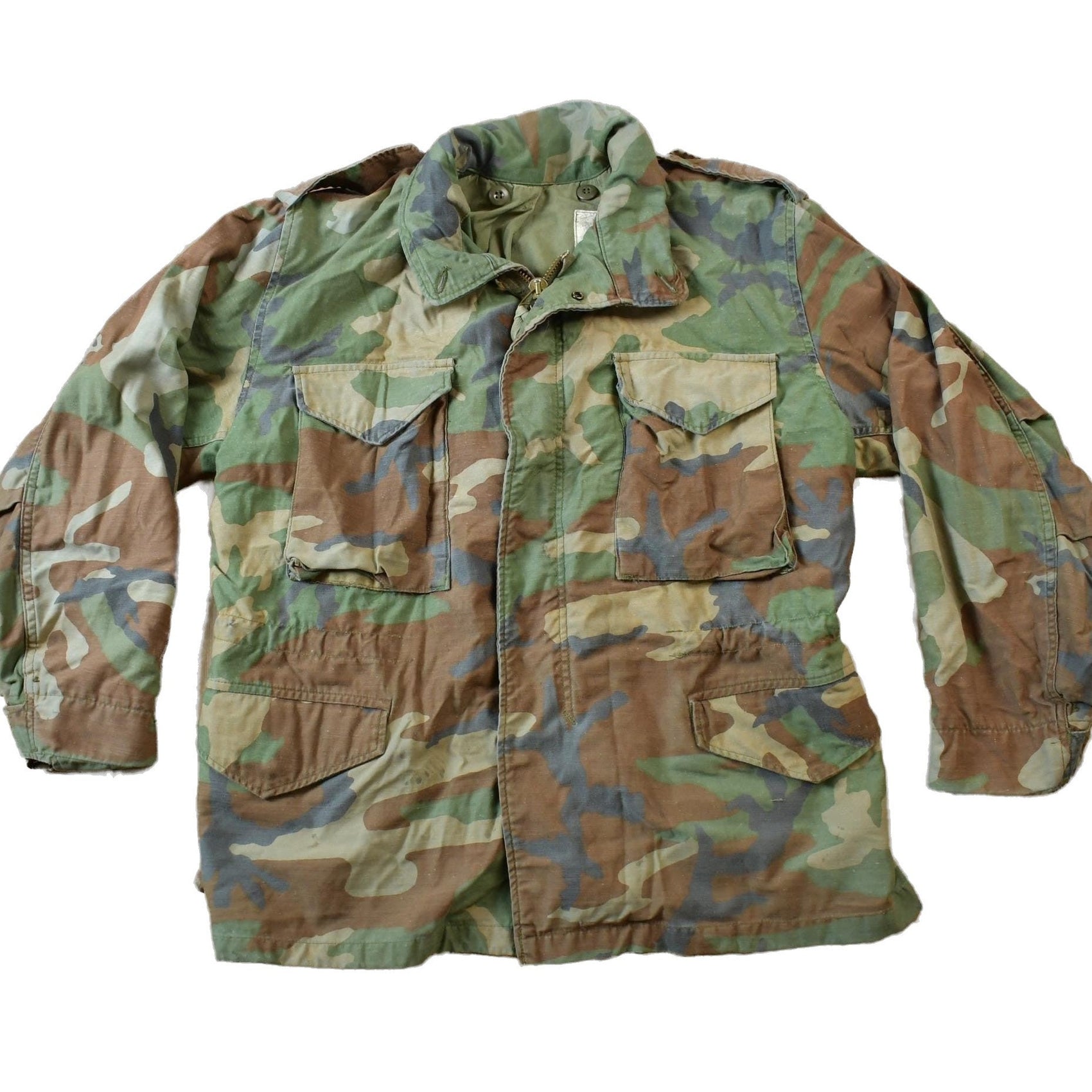 Vintage 1980s Cold War Cold Weather Military Button Up Camouflage Army Jacket Men's Medium from propervintagecanada