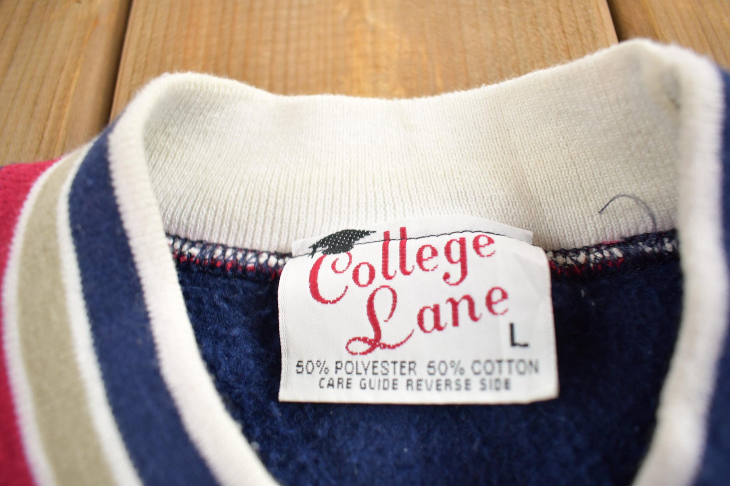 Vintage 1980s College Lane Triton Crewneck Sweatshirt Made In USA Men's Large from propervintagecanada