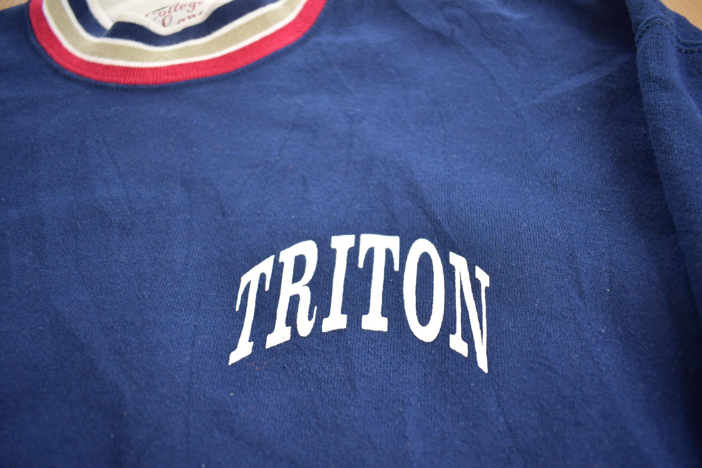 Vintage 1980s College Lane Triton Crewneck Sweatshirt Made In USA Men's Large from propervintagecanada