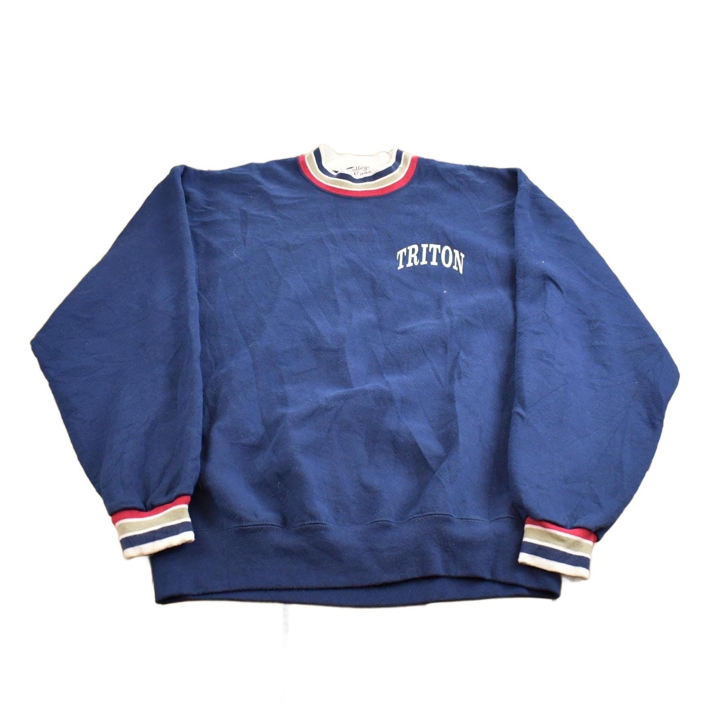 Vintage 1980s College Lane Triton Crewneck Sweatshirt Made In USA Men's Large from propervintagecanada