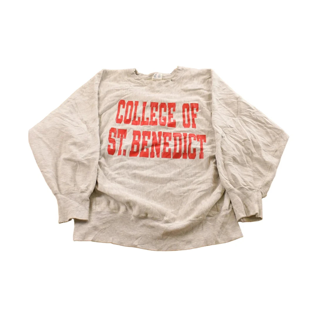 Vintage 1980s College of St. Benedict Champion Reverse Weave Crewneck Sweatshirt Men's M from propervintagecanada