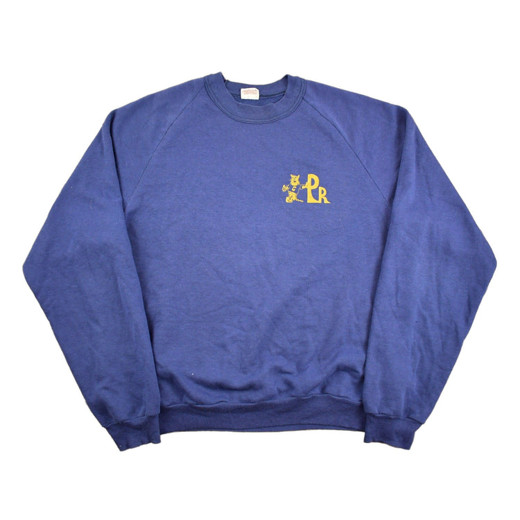 Vintage 1980s Collegiate Blue Sweatshirt Men's XS from propervintagecanada
