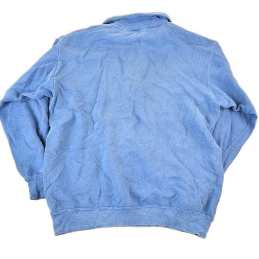 Vintage 1980s Collegiate Pacific Blank Navy Quarter Zip Sweatshirt Men's M from propervintagecanada