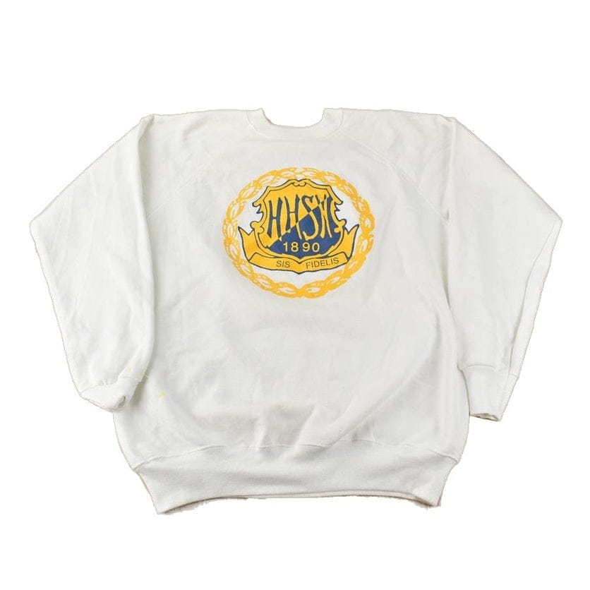 Vintage 1980s Collegiate Raglan Crewneck Sweatshirt Men's Large from propervintagecanada