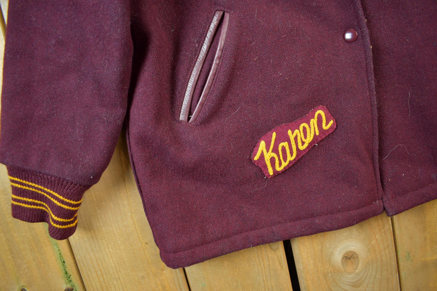 Vintage 1980s Collegiate Wool Varsity Jacket Men's S from propervintagecanada