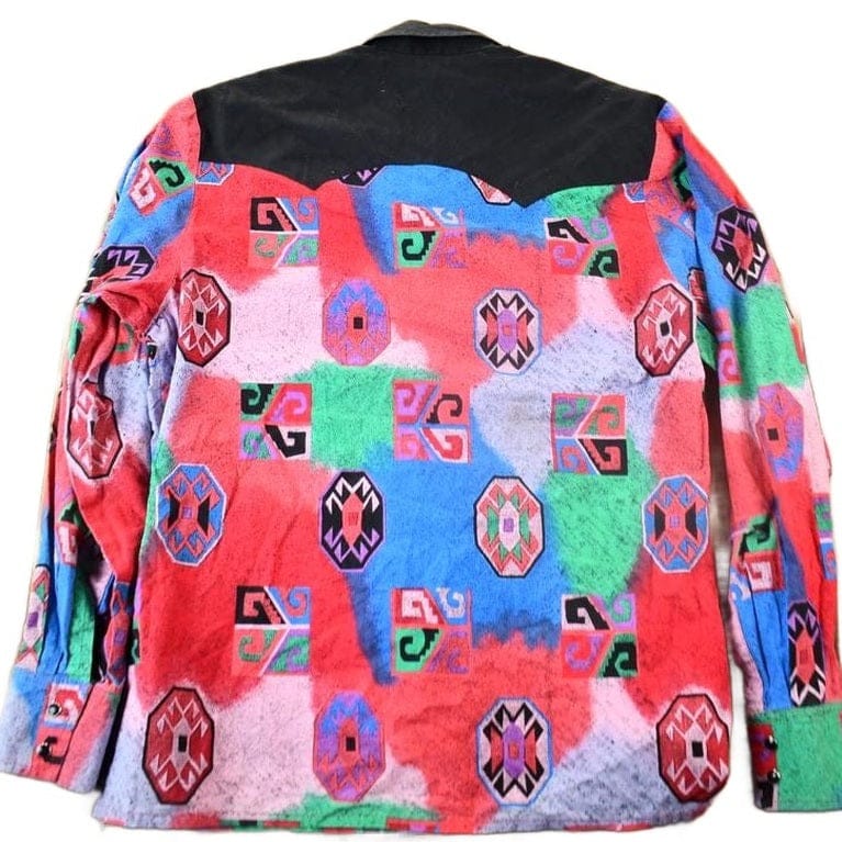Vintage 1980s Colourful Aztec Pattern Button Up Shirt Men's Large from propervintagecanada