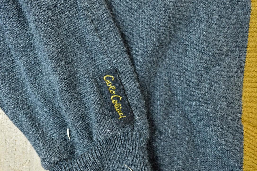 Vintage 1980s Colucci Knit Abstract Pattern Crewneck Sweater Men's XL from propervintagecanada