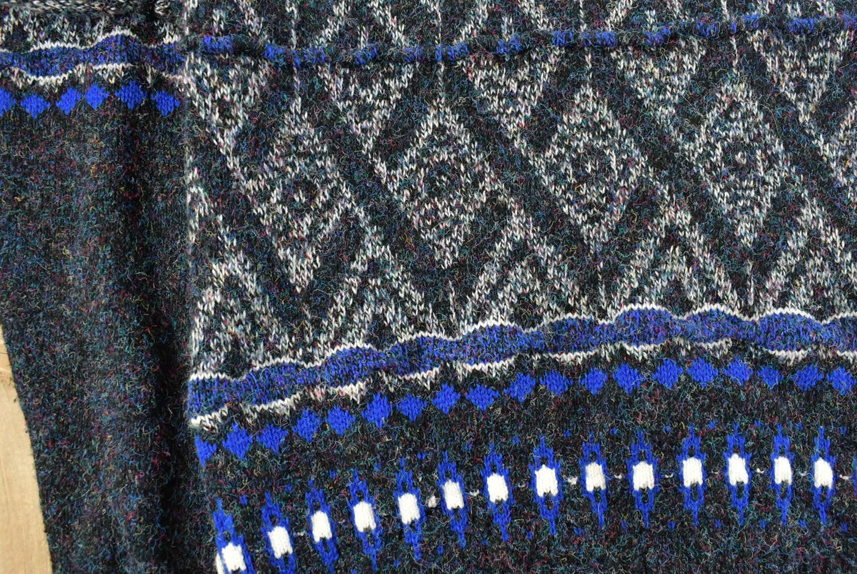 Vintage 1980s Concrete Abstract Knit Cardigan Sweater Men's L from propervintagecanada