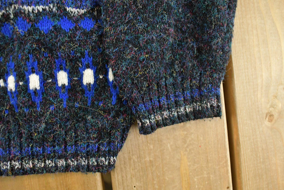 Vintage 1980s Concrete Abstract Knit Cardigan Sweater Men's L from propervintagecanada