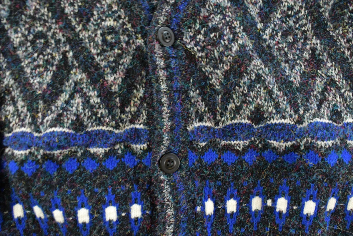 Vintage 1980s Concrete Abstract Knit Cardigan Sweater Men's L from propervintagecanada