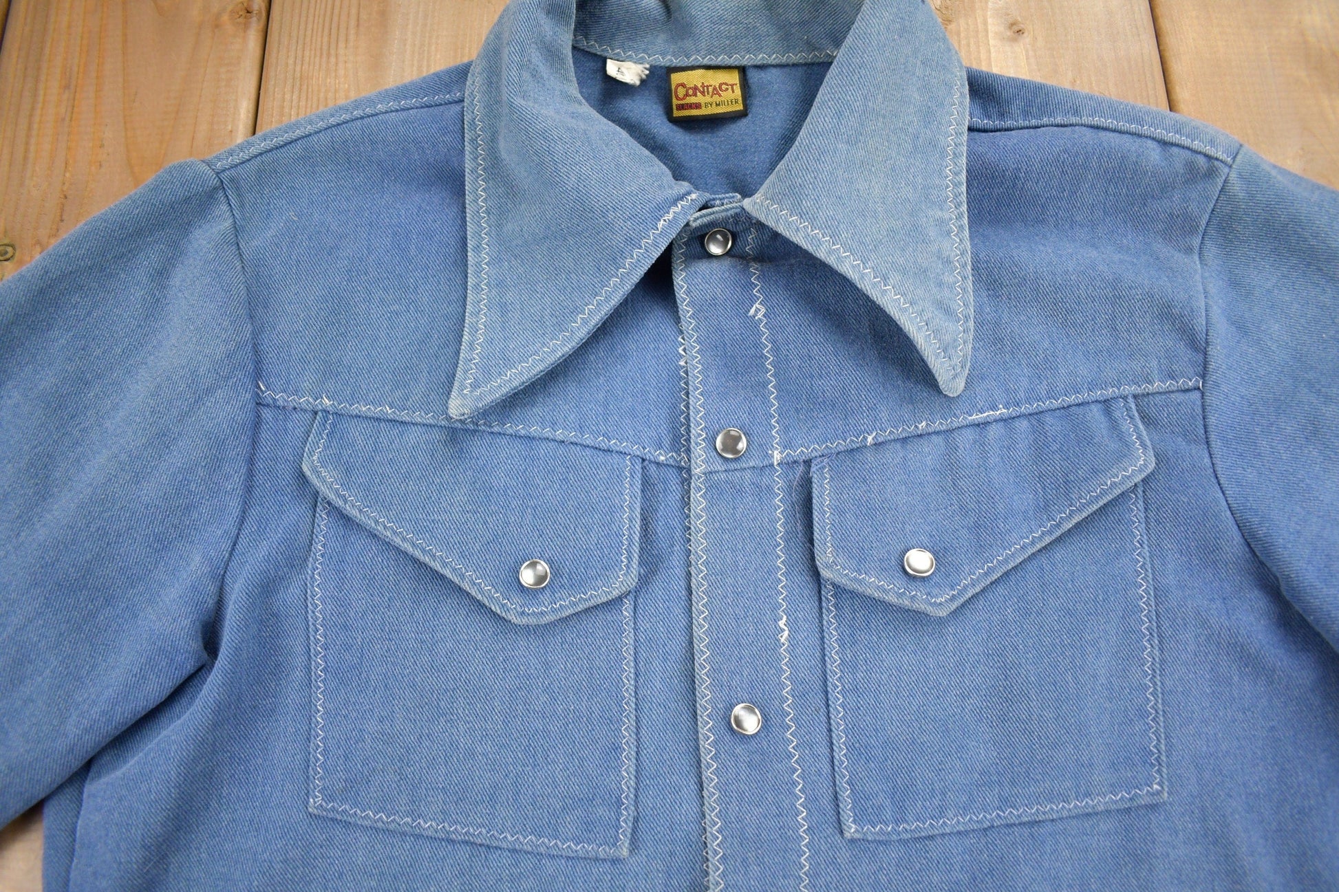Vintage 1980s Contact Slacks By Miller Western Style Button Up Shirt Men's Medium from propervintagecanada