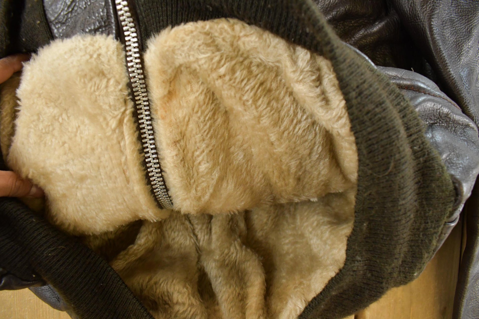 Vintage 1980s Cooper Shearling Fur Lined Leather Bomber Flight Jacket Men's XL from propervintagecanada