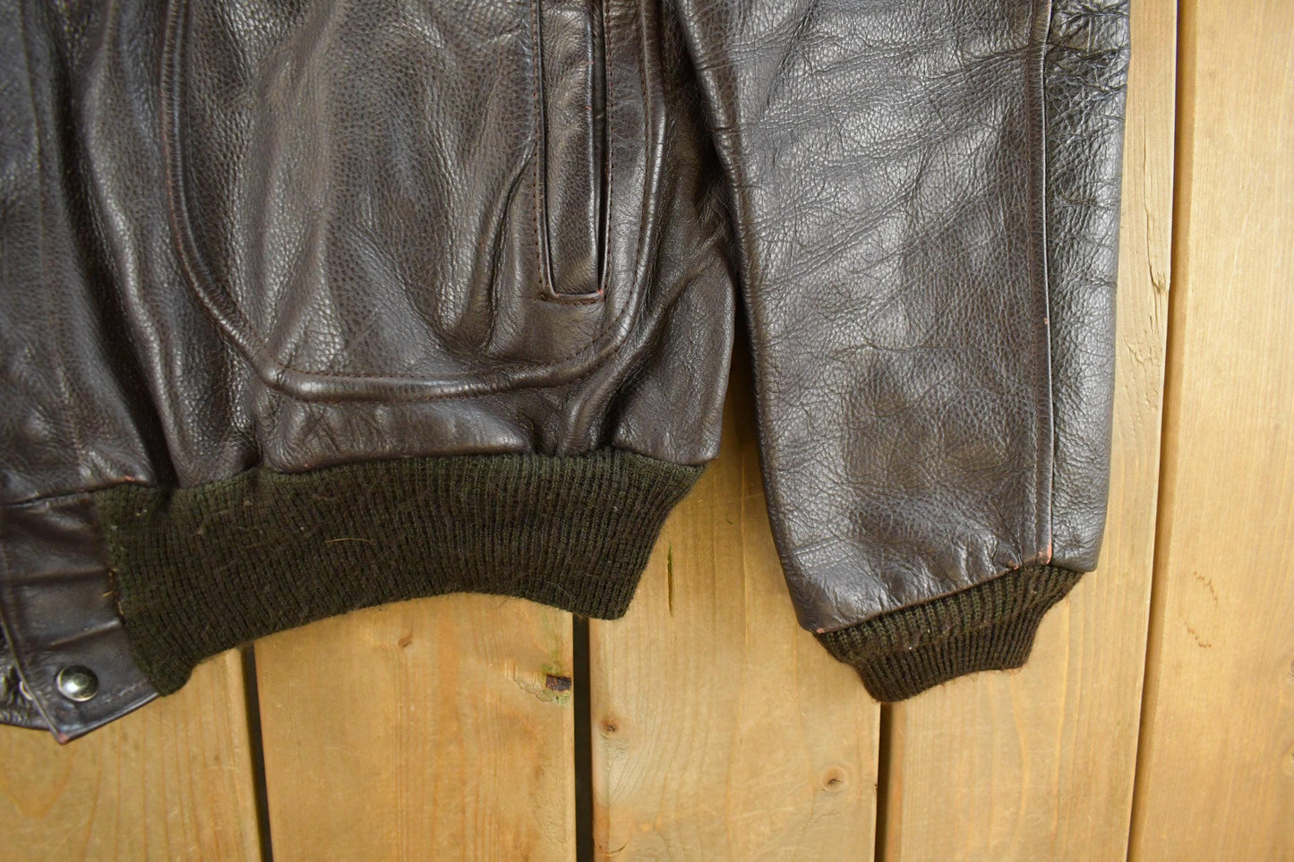 Vintage 1980s Cooper Shearling Fur Lined Leather Bomber Flight Jacket Men's XL from propervintagecanada