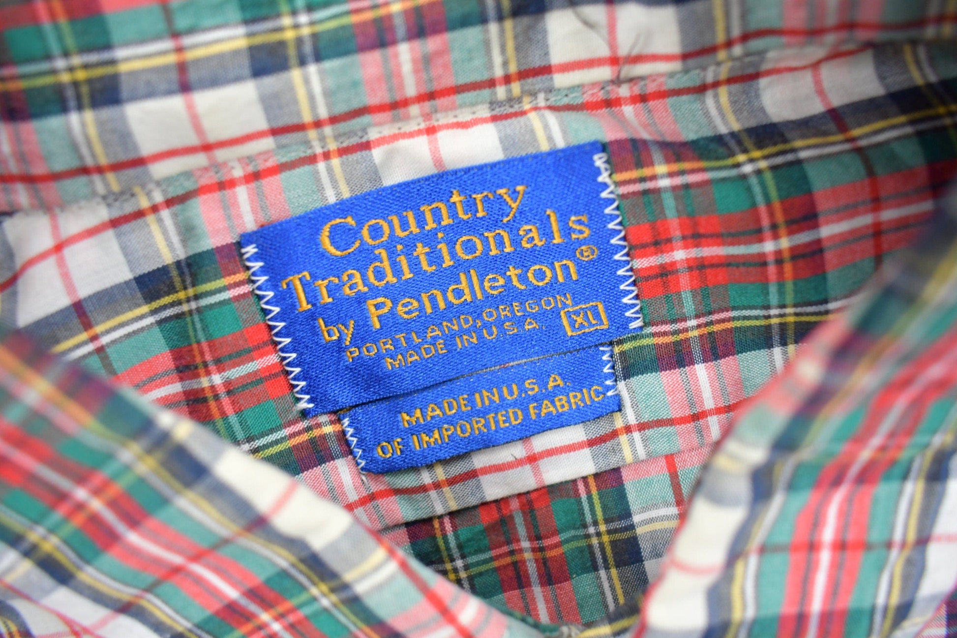 Vintage 1980s Country Traditional's By Pendleton Plaid Button Up Shirt Men's XL from propervintagecanada