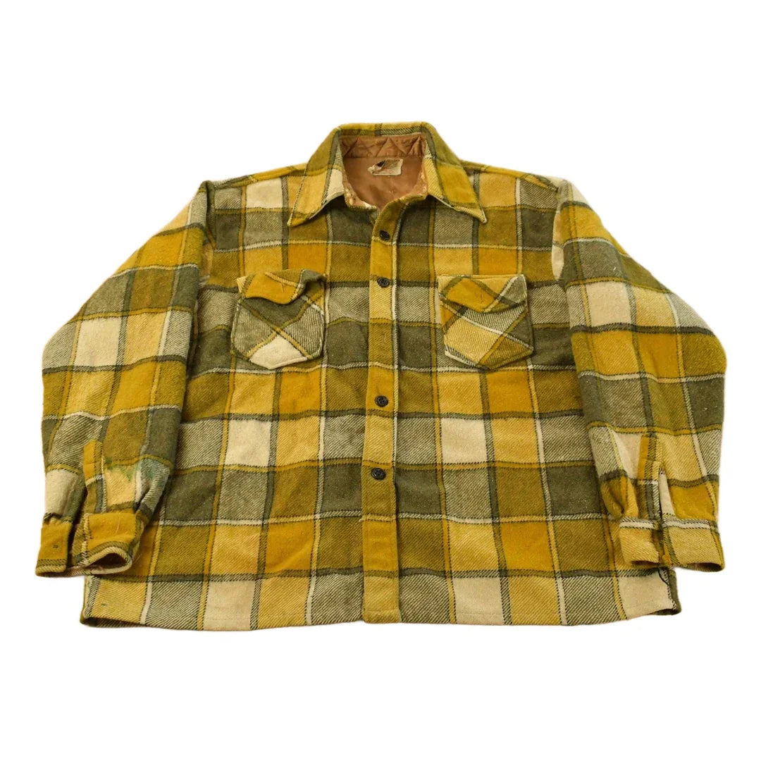 Vintage 1980s CPO Flannel Shirt Jacket Men's XL / Shacket / 80s Plaid Outdoors / Heavyweight from propervintagecanada