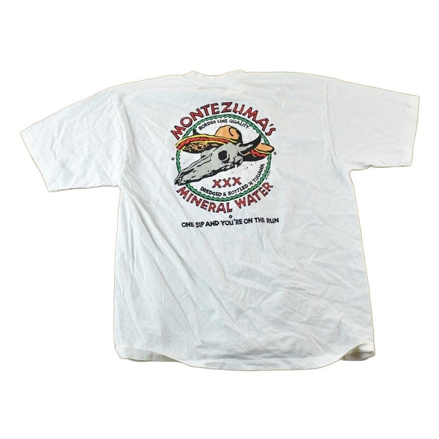 Vintage 1980s Crazy Shirts Montezumas Mineral Water Souvenir Single Stitch Graphic Print T-Shirt Men's Large