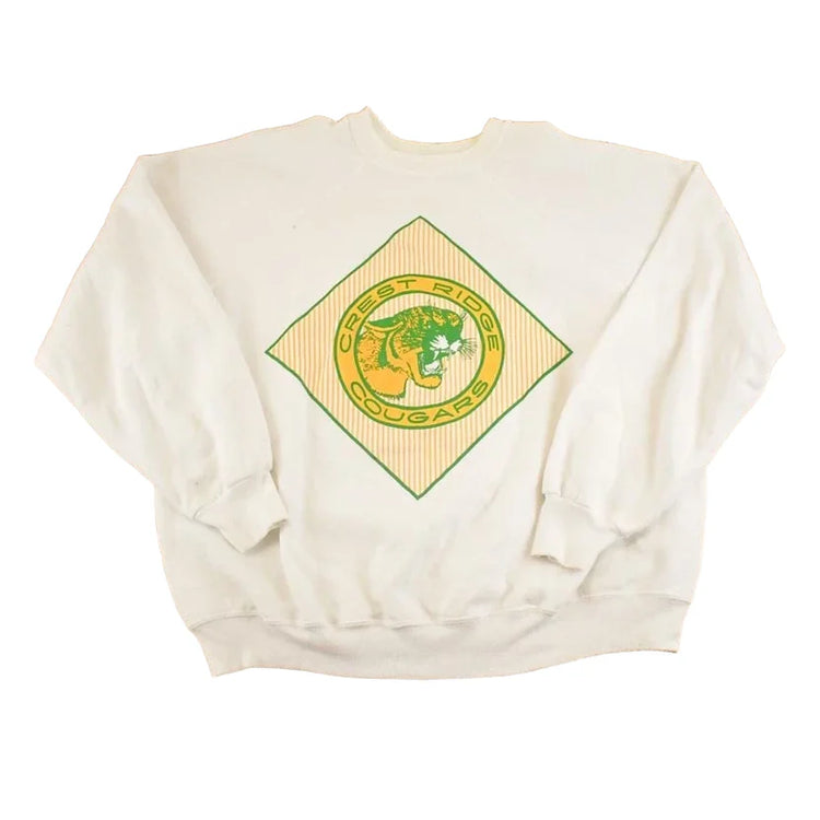 Vintage 1980s Crest Ridge Cougars Crewneck Sweatshirt Men's L from propervintagecanada