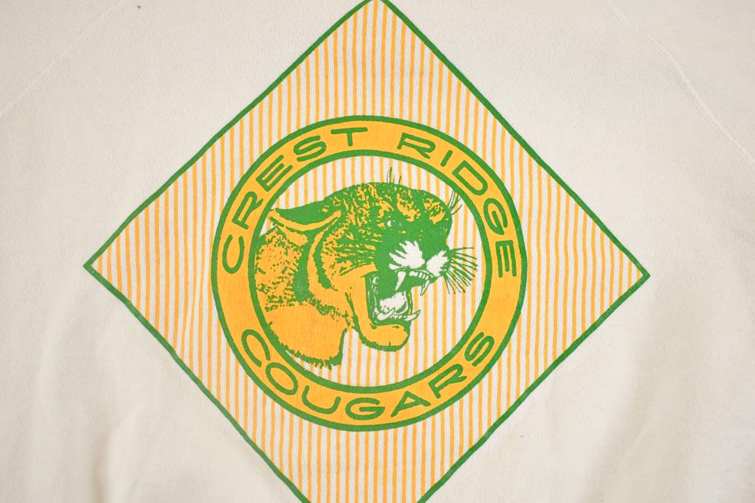 Vintage 1980s Crest Ridge Cougars Crewneck Sweatshirt Men's L from propervintagecanada