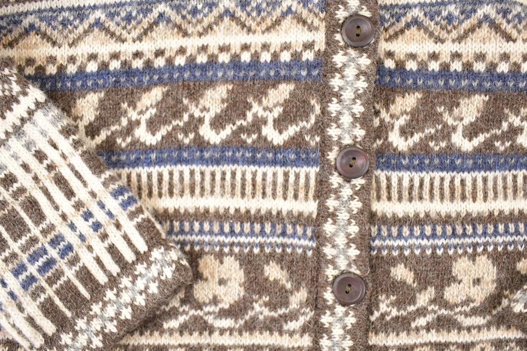 Vintage 1980s Crystal Kobe Shetland Wool Knit Cardigan Sweater Women's S from propervintagecanada