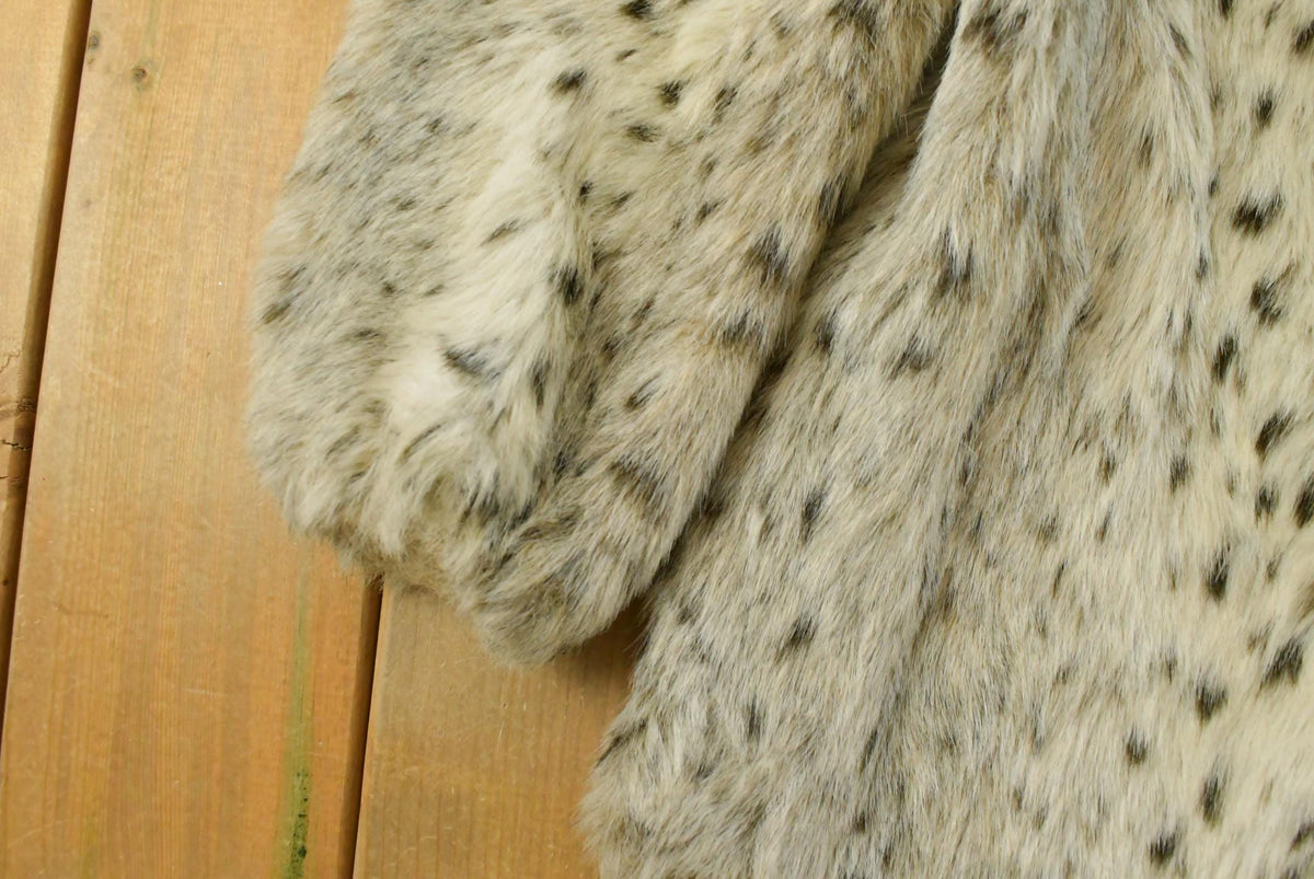 Vintage 1980s D'Esprit Faux Fur Jacket Coat Women's M from propervintagecanada