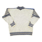 Vintage 1980s Dale Of Norway Heavy Wool Knit Abstract Pattern Crewneck Sweater Mens M from propervintagecanada