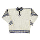 Vintage 1980s Dale Of Norway Heavy Wool Knit Abstract Pattern Crewneck Sweater Mens M from propervintagecanada