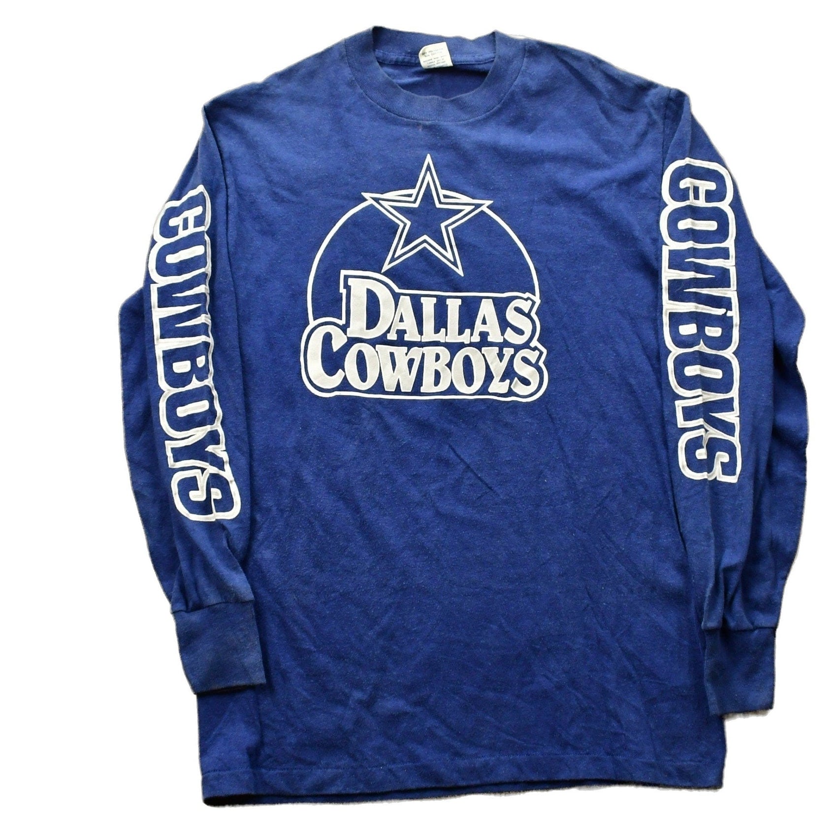 Vintage 1980s Dallas Cowboys Logo 7 NFL Long Sleeve T-Shirt Youth XL from propervintagecanada