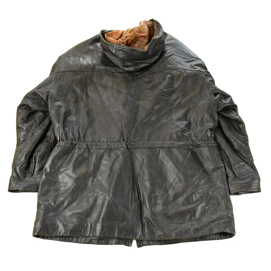 Vintage 1980s Danier Hooded Leather Jacket Men's Large from propervintagecanada