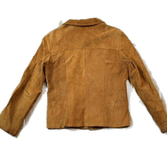 Vintage 1980s Dantelli Clasp Closure Suede Leather Coat Women's Small from propervintagecanada