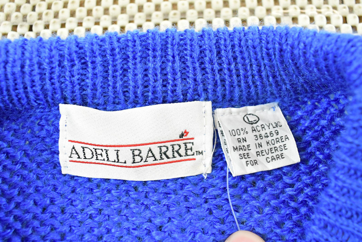 Vintage 1980s Deadstock Adell Barre Ice Skating Knit Ugly Christmas Sweater Men's S from propervintagecanada