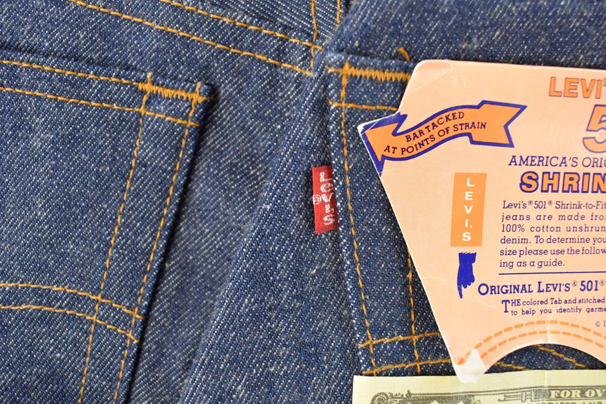 Vintage 1980s Deadstock Levi's 501 Original Fit Denim Jeans Men's 29 x 34 from propervintagecanada