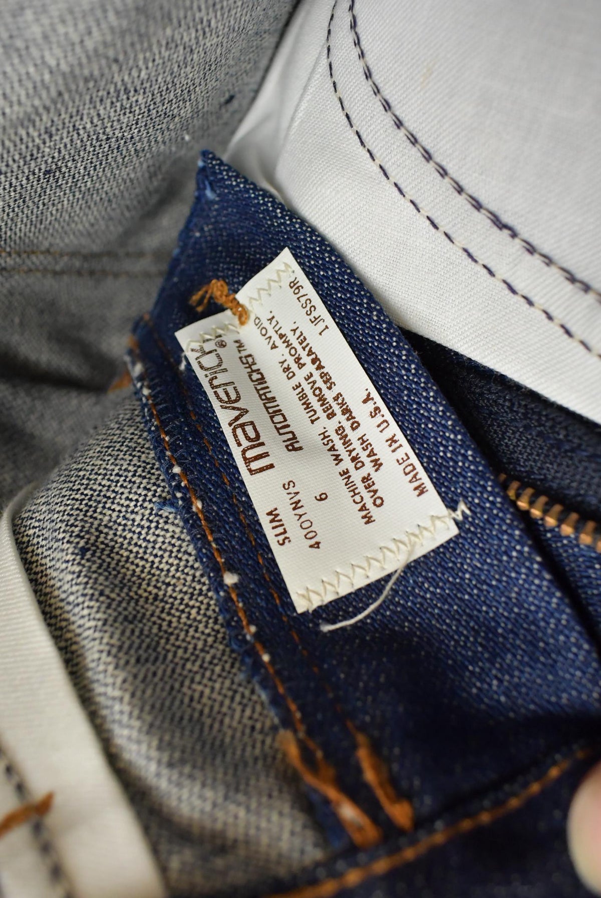 Vintage 1980s Deadstock Maverick Denim Blue Jeans Youth Size 20 x 19 from propervintagecanada